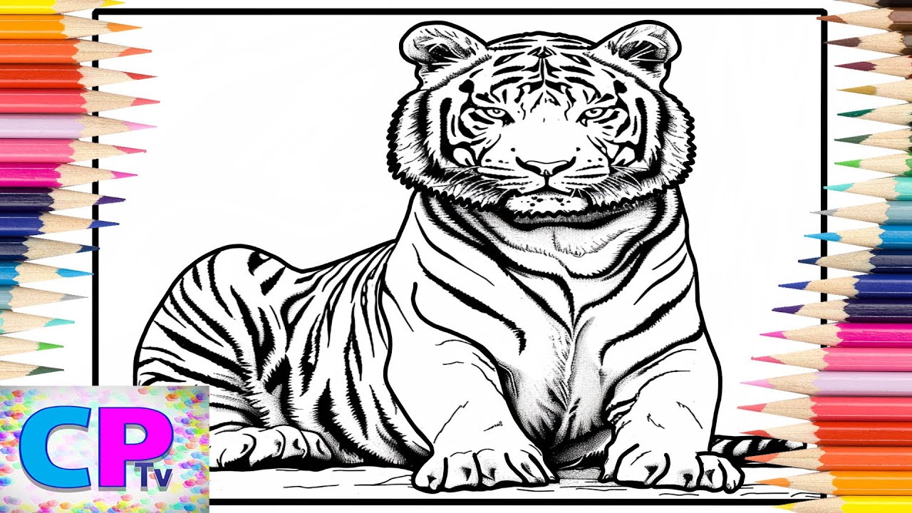 Powerful Tiger Coloring Pages/Wild Animals/Copic Markers/@coloringpagestv /Elektronomia - Lion King