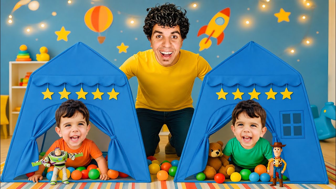 صنعنا منزل احلام زين وزياد 🏘️طارو من الفرحة ولعبو كتير 😍صارو يتحدو بعض 😉 زوزمصر
