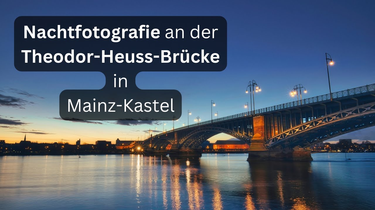 Fotowalk bei Nacht an die Theodor-Heuss-Brücke in Mainz-Kastel, Timelapse mit der Insta360 One X2