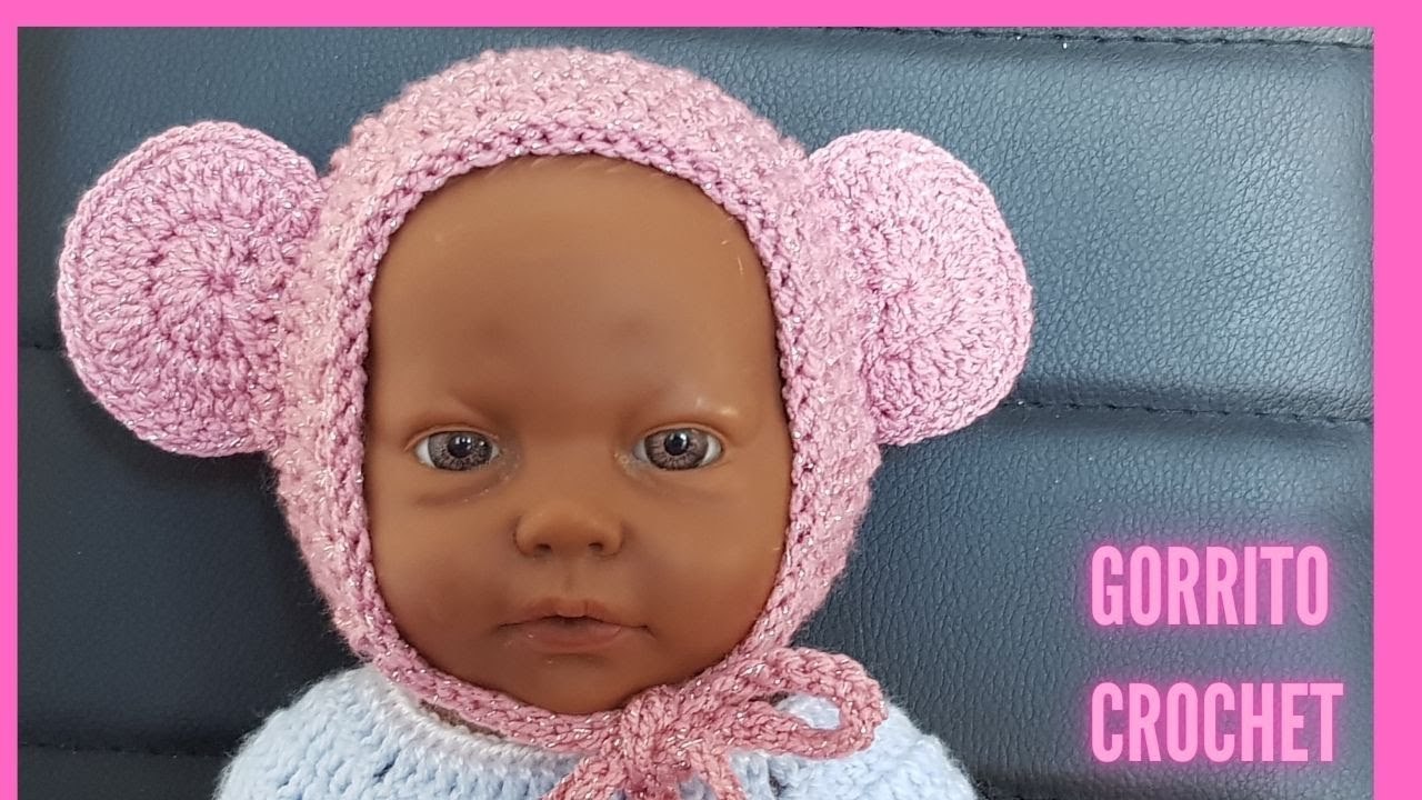 GORRO  de CROCHET 💙🧸💙| Ropa REBORN, GORRITO DISNEY  OREJAS