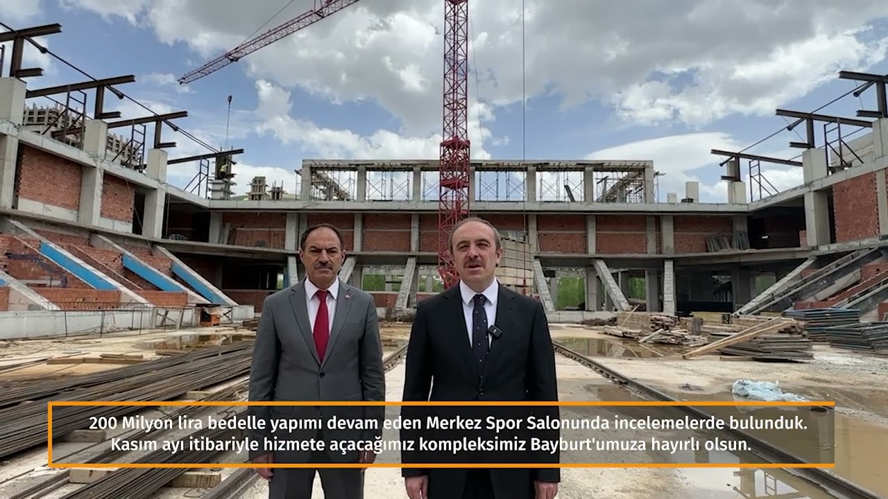 Bayburt Merkez Kapalı spor salonu. 📌Vali Epcim, Kapalı Spor salonu inşaatında incelemelerde bulundu.