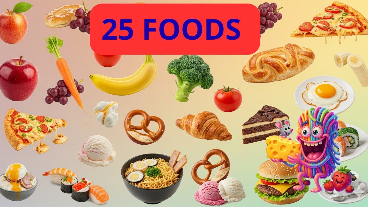 Food Quiz for Kids 🍎🥦 Guess 25 Foods  Level EASY  Fun with Zoli