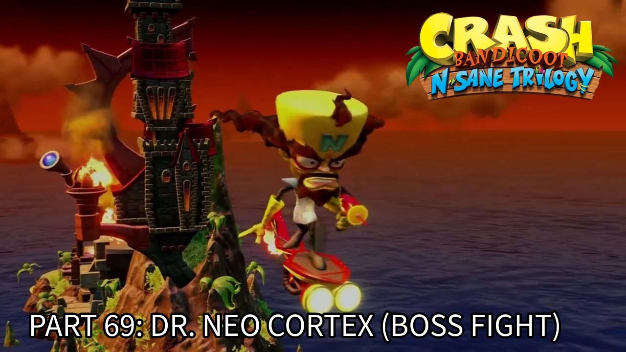 Crash Bandicoot 1 (N. Sane trilogy). 100% Walkthrough Part 69 - Dr. Neo Cortex (Boss fight) [Ending]
