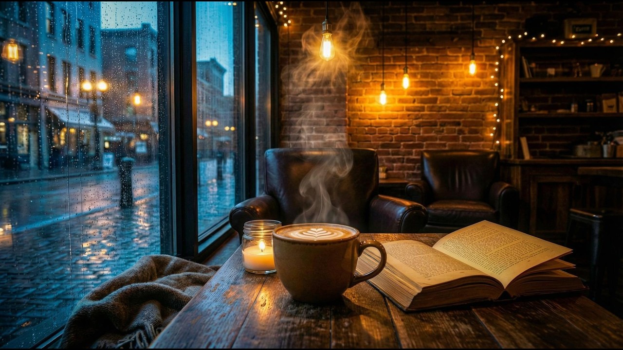 Coffee Shop Jazz on a Rainy Day ☕ Relaxing Ambience for Study & Sleep