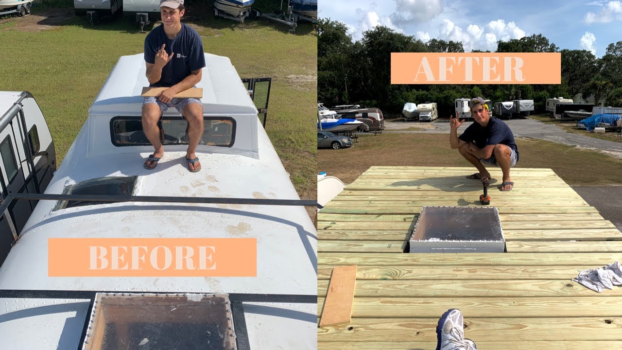 Skoolie Solar Roof Deck Installation for our Tiny House! DIY School Bus Conversion