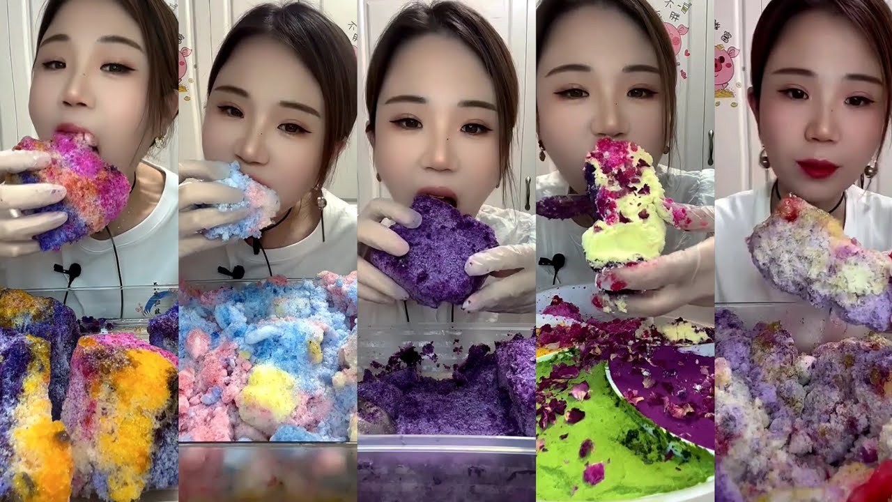 ASMR her ice cake  eating only bites