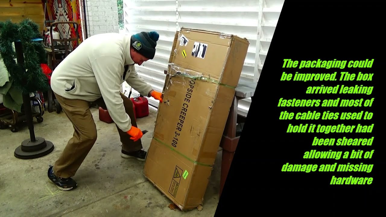 Traxion Topside Creeper from Summit Racing Equipment, opening the shipping container