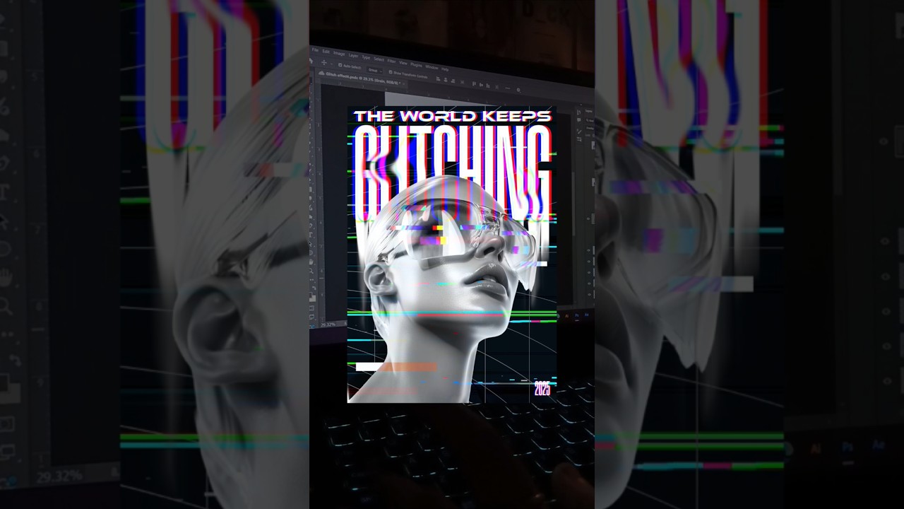 DAY 17 I Glitch Effect #posterdesign #posterchallenge #designer #trendingaudio