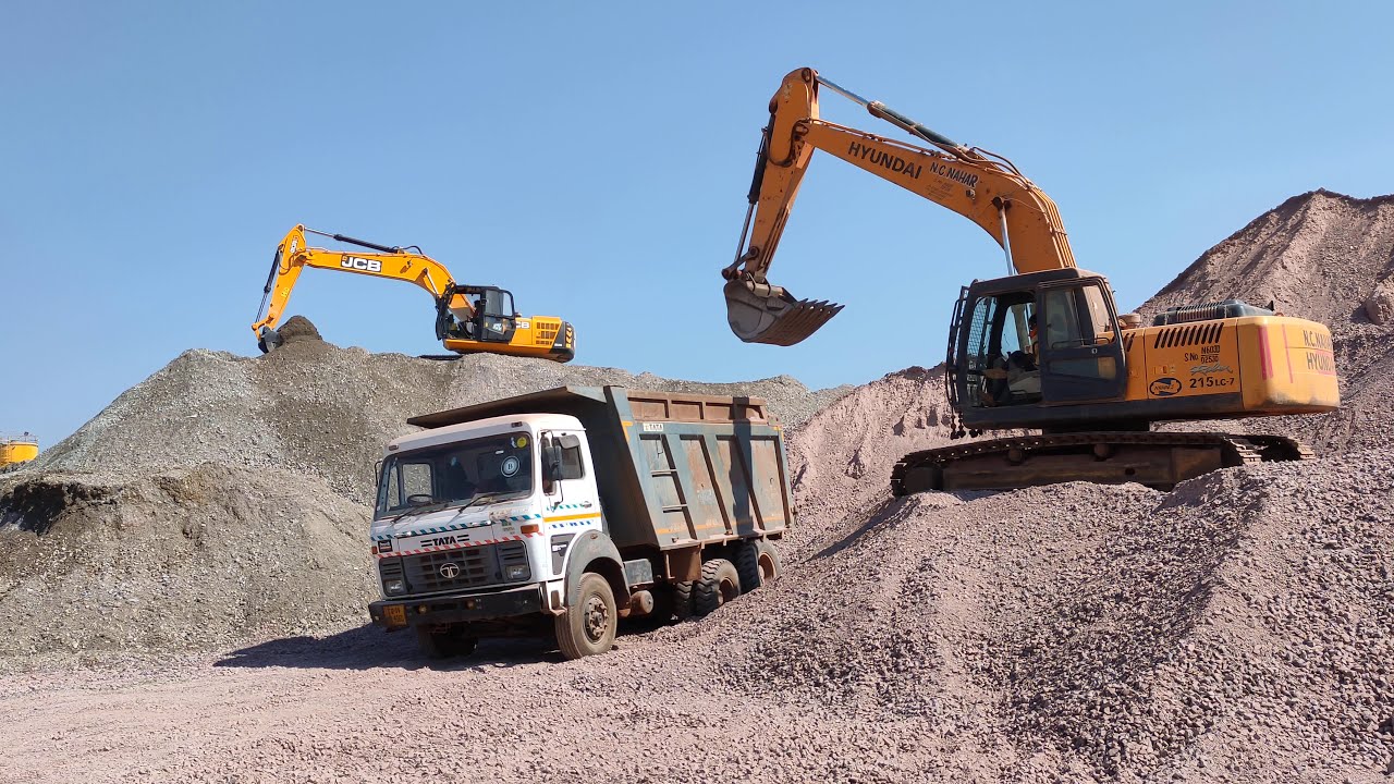 jcb excavator fully sand loaded dumper truck | jcb excavator truck videos | Excavator Loading Trucks