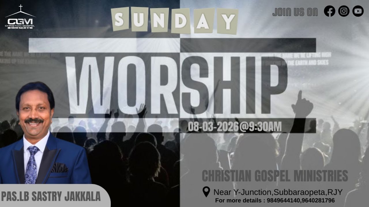 #SundayService-2||08-03-2026||Christian Message Live Today ||Christian Gospel Ministries