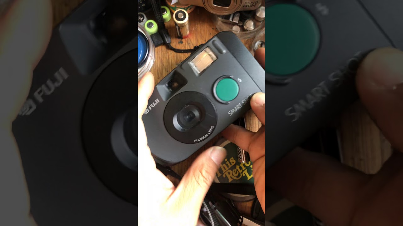 1994 fujifilm smart shot film camera operation video 후지 스마트 샷 필름 카메라 고정 포커스 카메라 사용법 필름 넣는 법 되감기