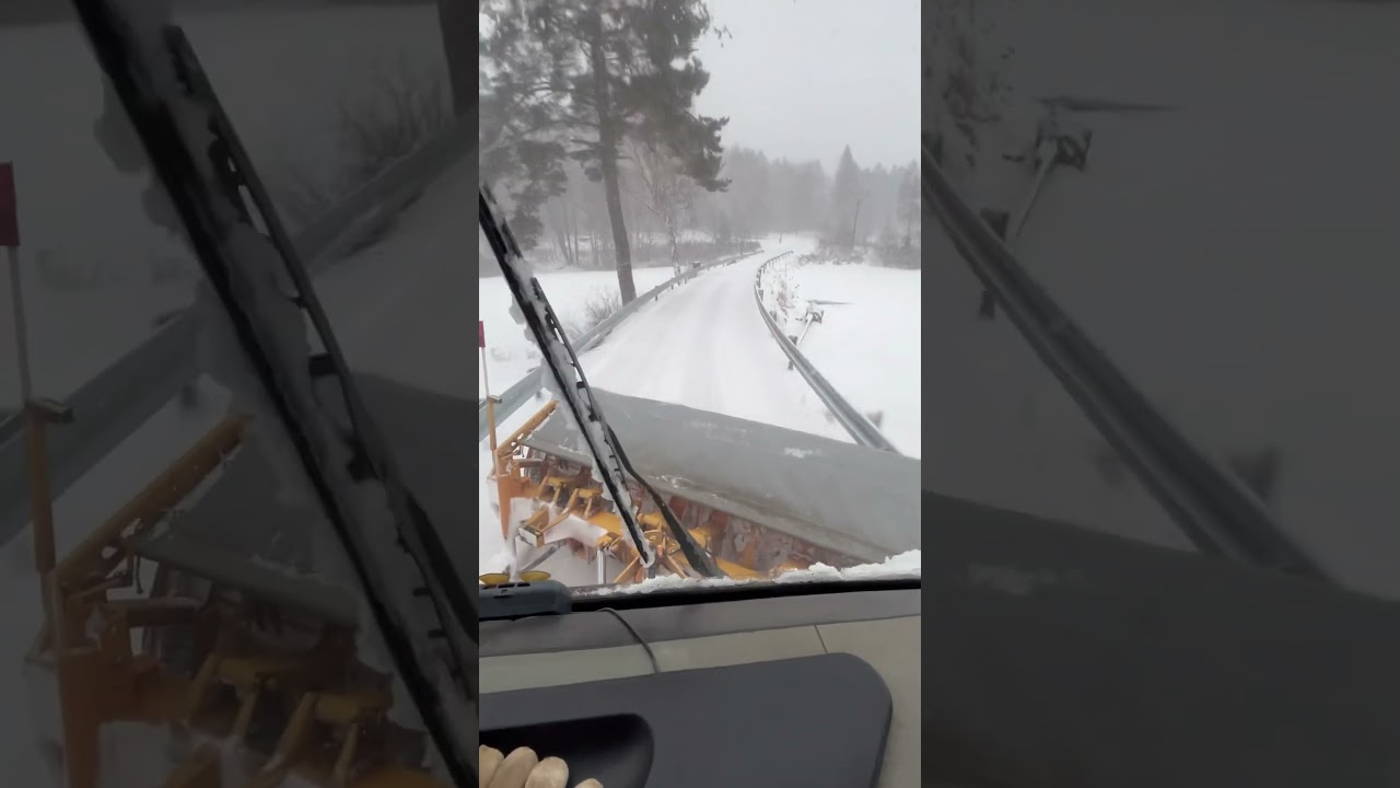 Snow blower in action