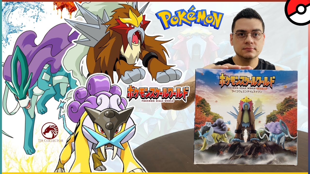 Unboxing Raikou Entei Suicune Pokemon Scale World Bandai - Pokemon - *209