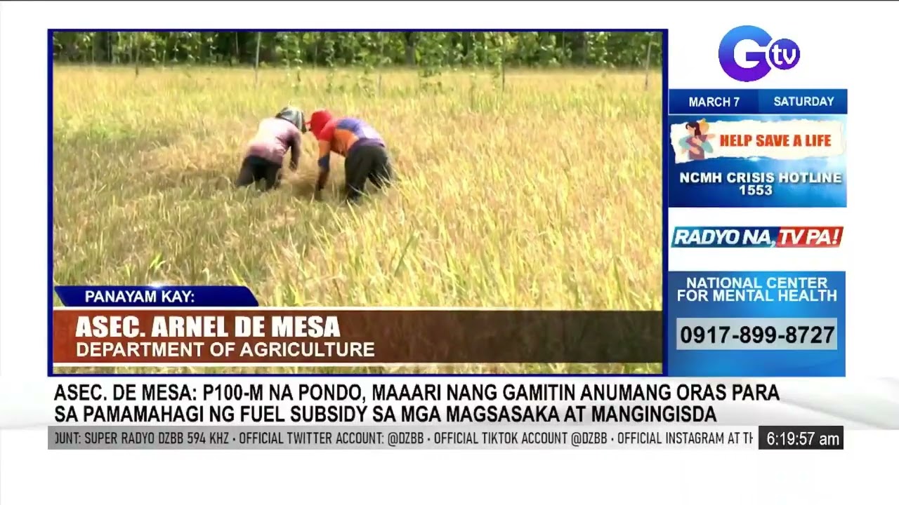 Fuel subsidy para sa mga magsasaka at mangingisda, maaari nang magamit — DA