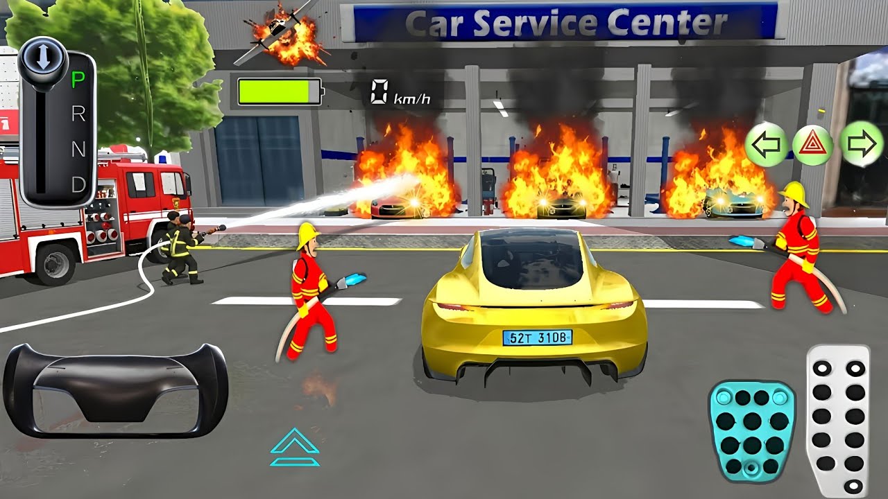🔥 Fire Emergency at Car Service Center | 3D Driving Class 2 Gameplay 🚒🚗Realistic Driving & Rescue 
