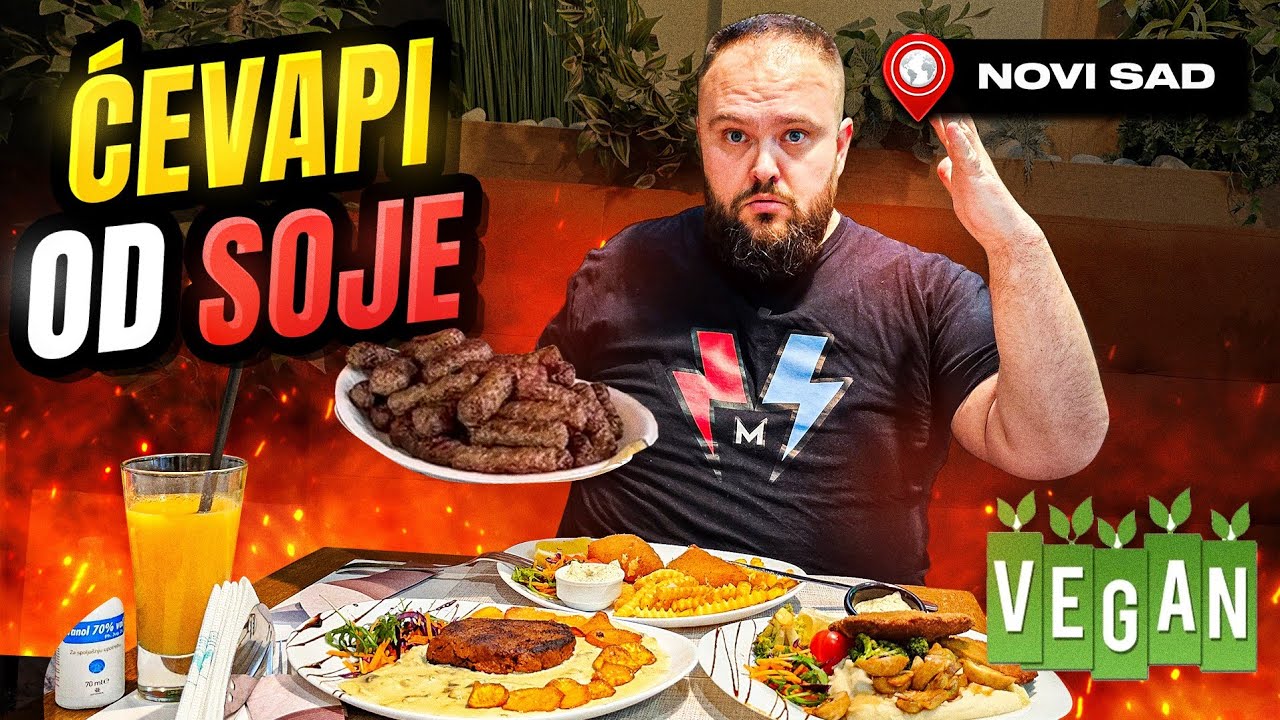 OVAKO IZGEDAJU veganski ĆEVAPI uz POHOVANI SIR i STEAK od PASULjA !!! Restoran PLANT POWER