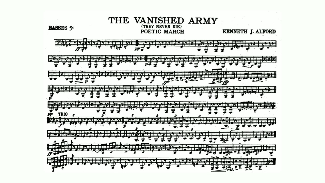 The Vanished Army March (Kenneth J. Alford) - Basses