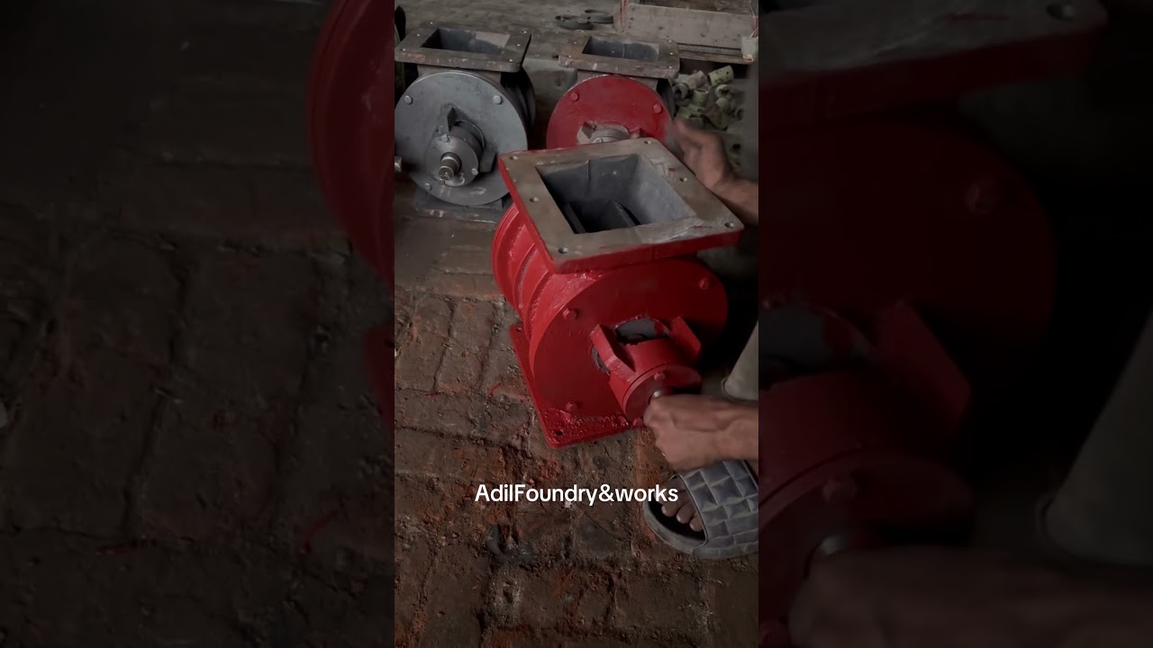 Our heavy-duty air lock, freshly painted and ready for operation. Designed for efficiency
