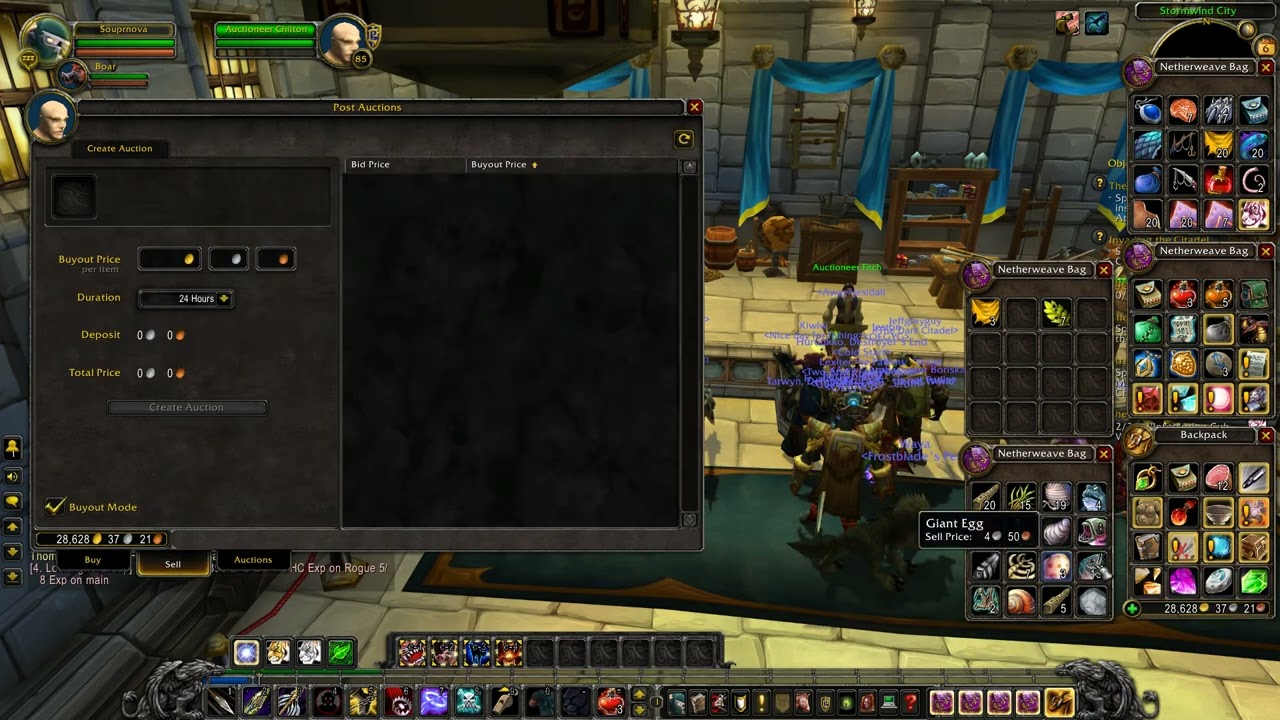 How can you sell things in Auction House in WoW