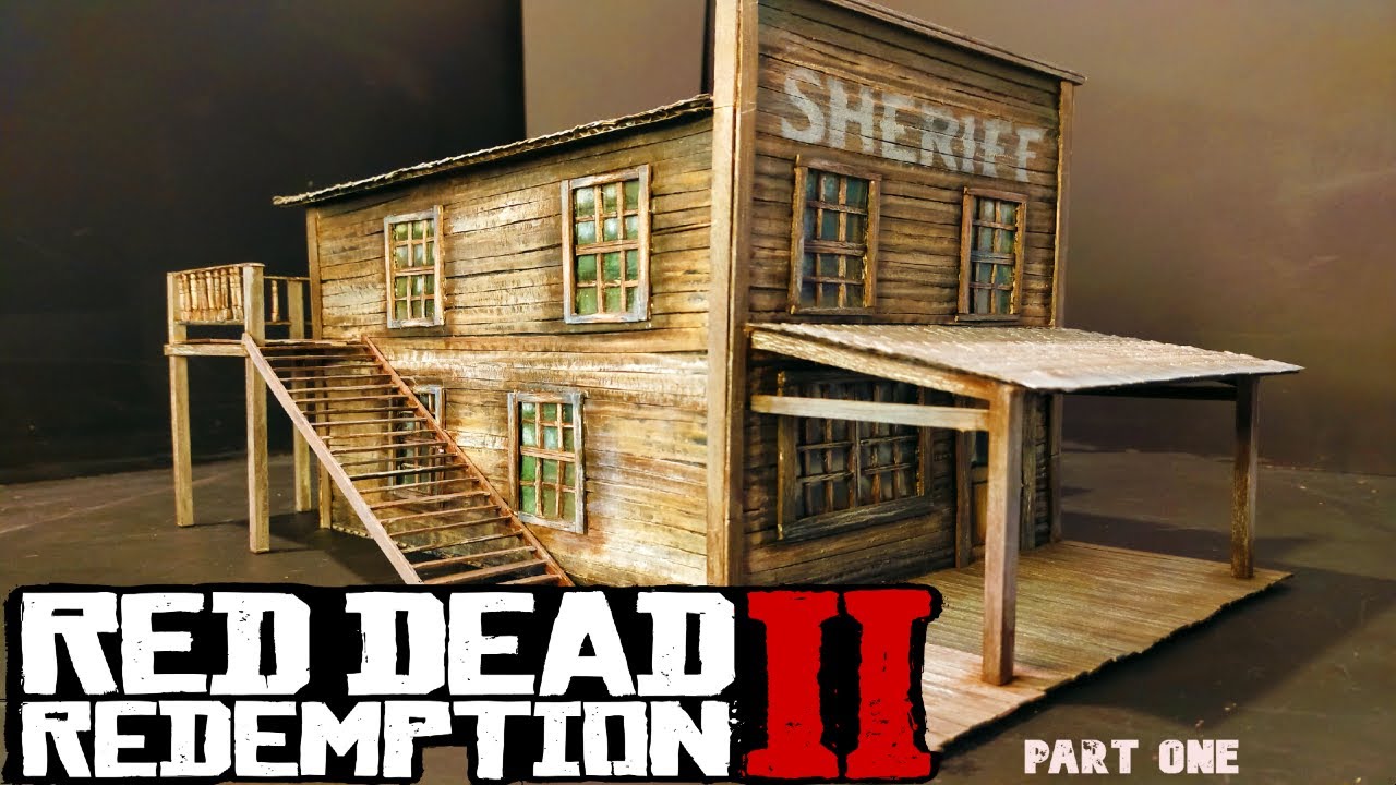 Red Dead Redemption 2- Valentine Sheriff's Office DIY Cardboard scratch Build  Part 1