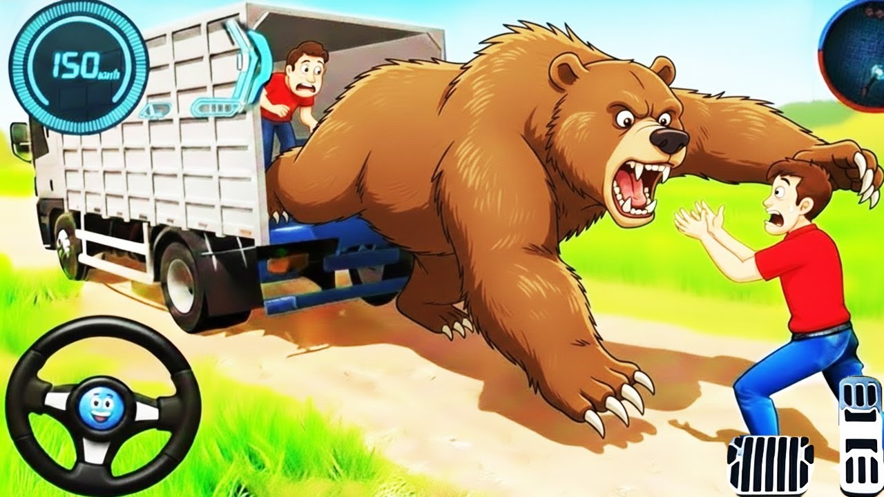 Wild Animal Cargo Truck Simulator 3D Gameplay | Animal Bear Transport Truck Game | Android Game