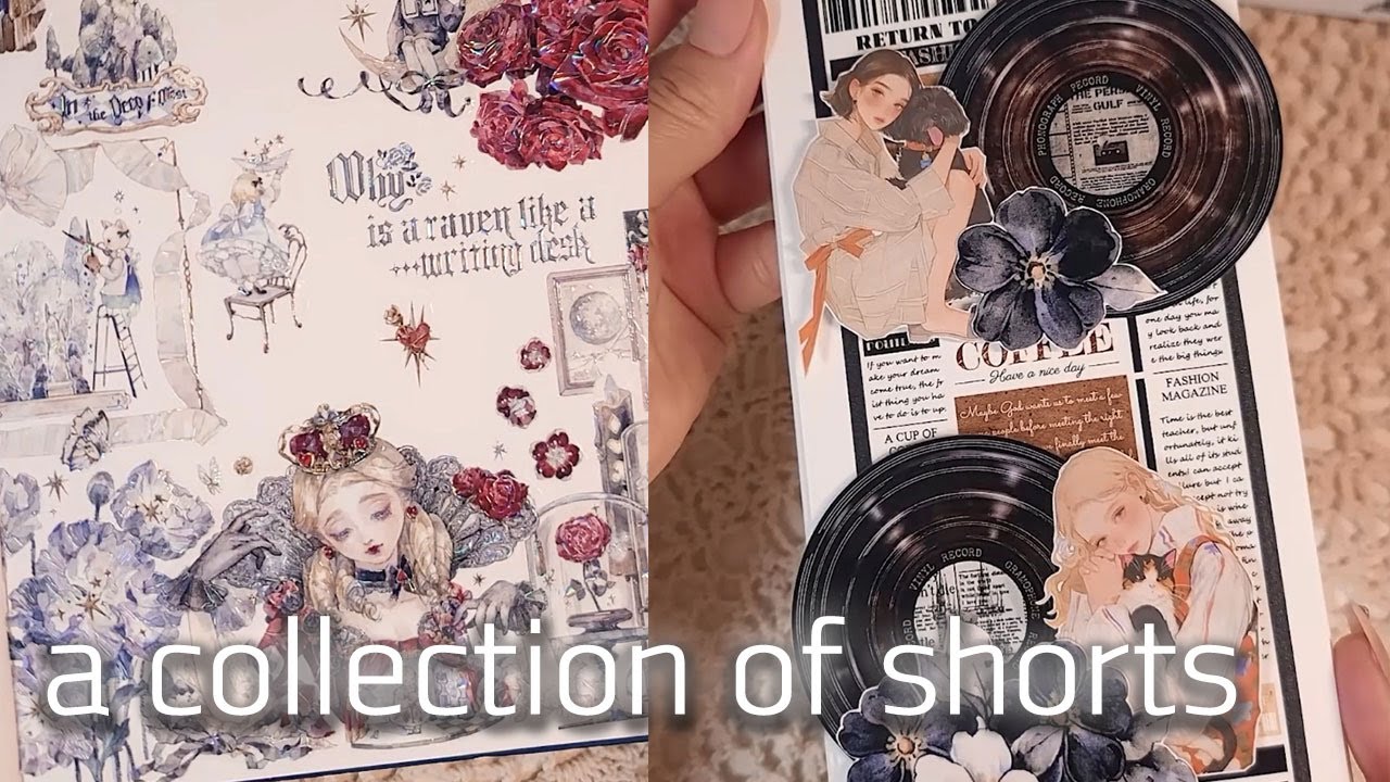 [ASMR] 쇼츠 모음집 37ㅣ빈티지 다꾸ㅣa collection of shortsㅣScrapbookingㅣvintage journal with me