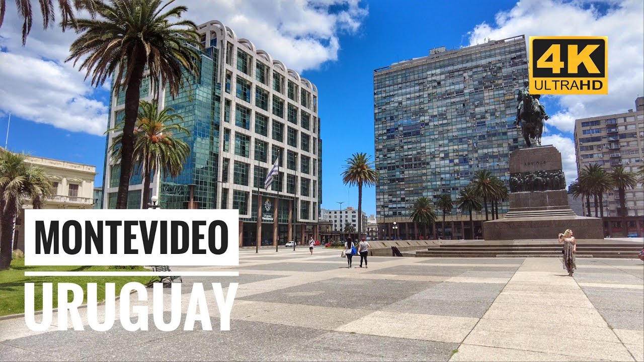 Centro de Montevidéu Uruguai Walking Tour (com legendas) | 4K Walk