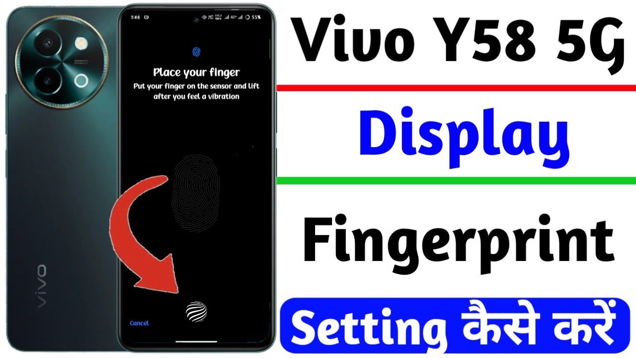 vivo y58 display fingerprint setting | how to add in display fingerprint lock vivo y58