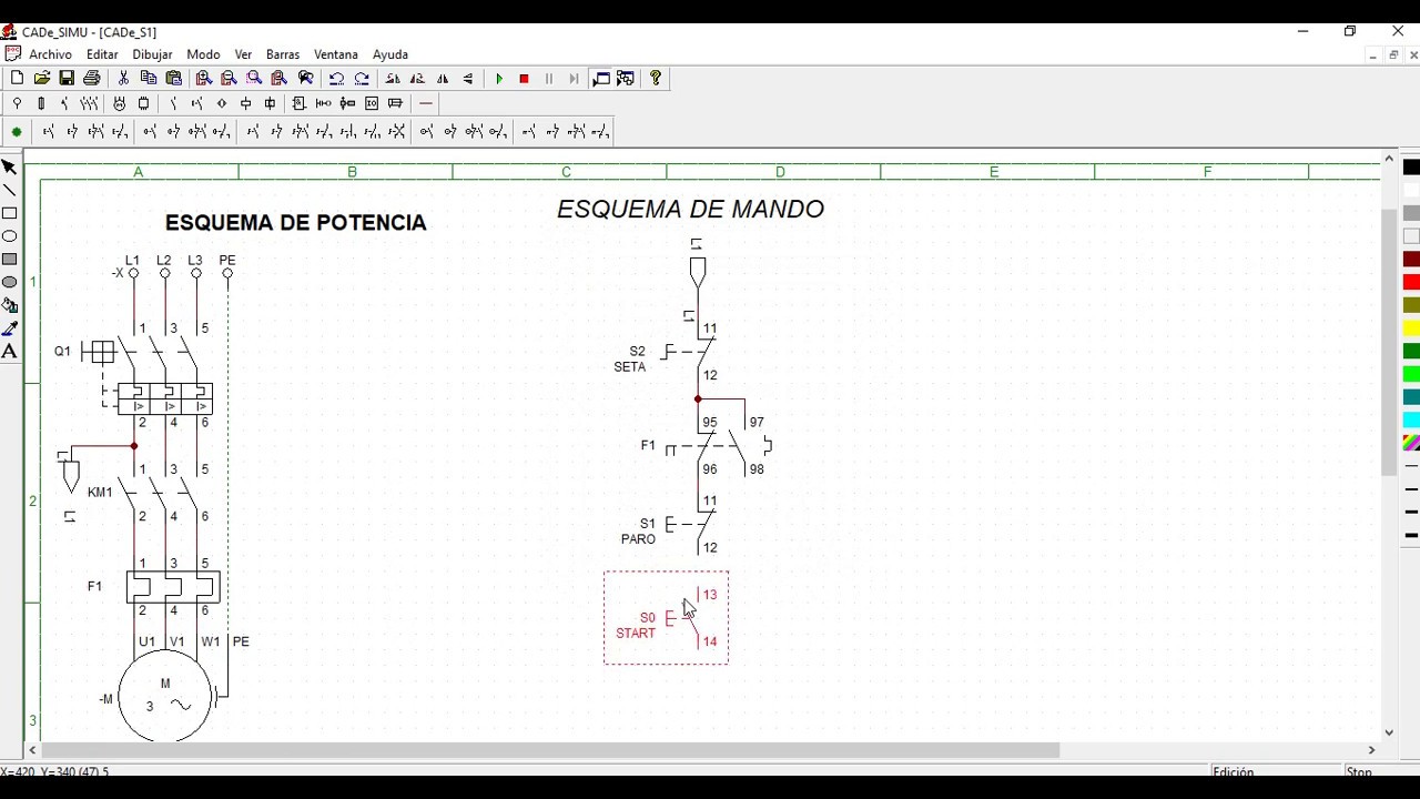 #1 💻 Arranque directo de motor. Lógica cableada | CADe_SIMU  | ⚡️TUTORIAL* ✅