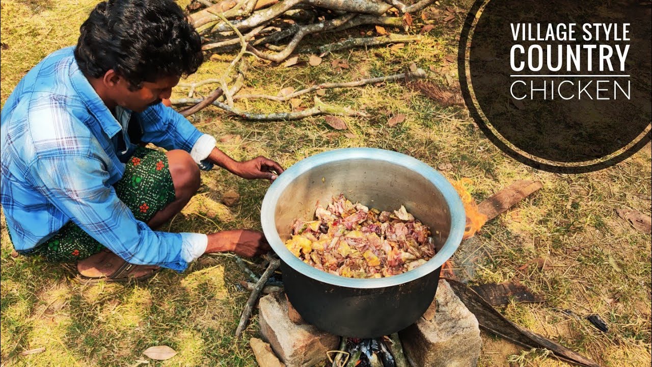 పల్లెటూరి నాటుకోడి Curry | Village Style Country Chicken Curry Making | NatuKodi Curry