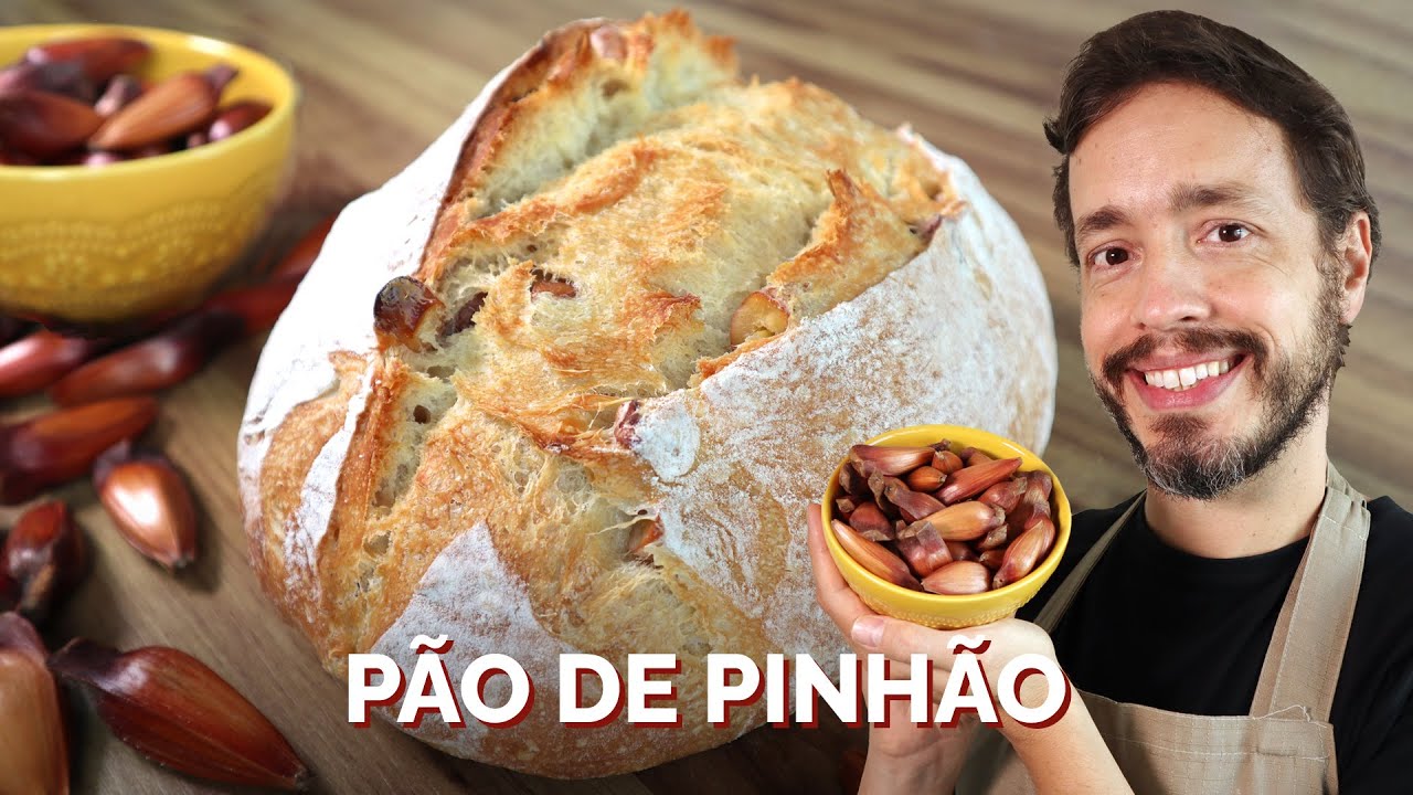 PÃO DE PINHÃO DE LONGA FERMENTAÇÃO: Receita sem sova e que não usa panela