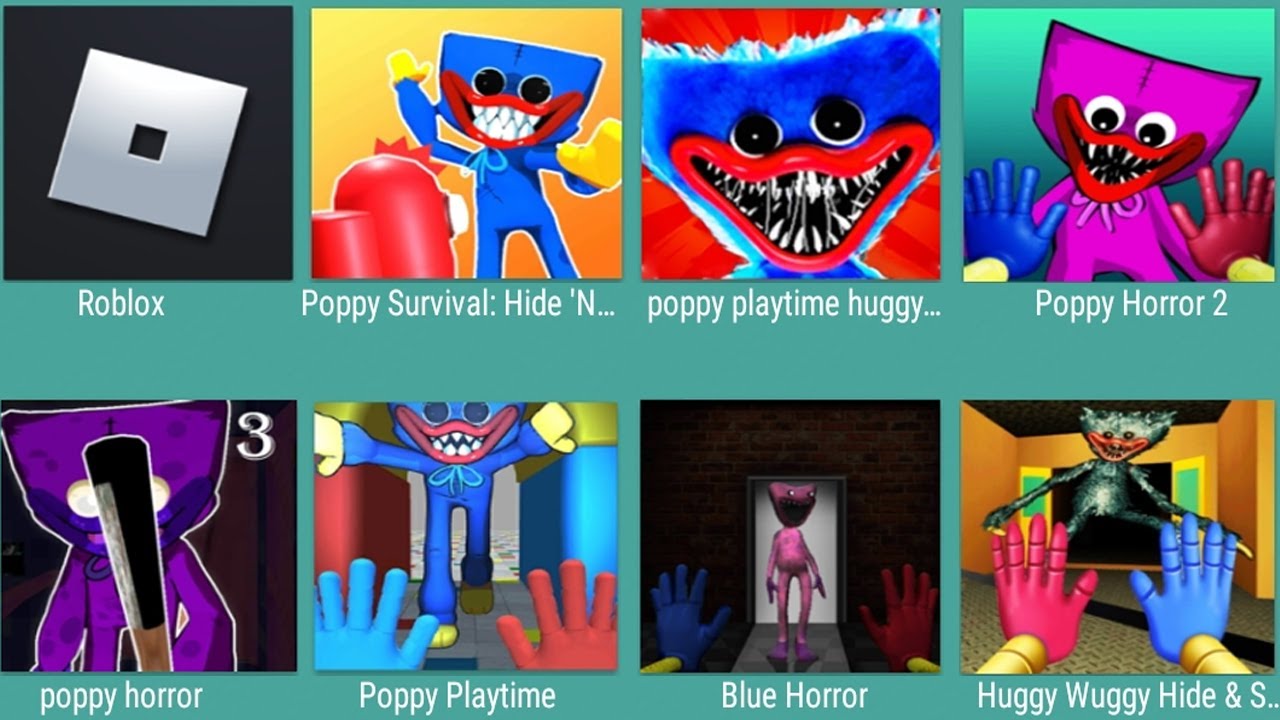 Roblox,Poppy Survival,Poppy Playtime Huggy,Poppy Horror 2,Poppy Horror 3,Poppy Playtime,Blue Horror,