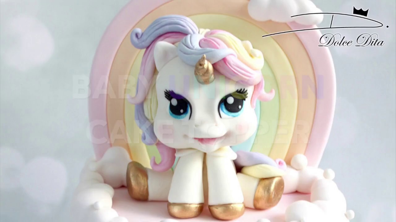 🦄 BÉBÉ LICORNE en pâte à sucre 🦄 / BABY UNICORN Fondant Cake Topper