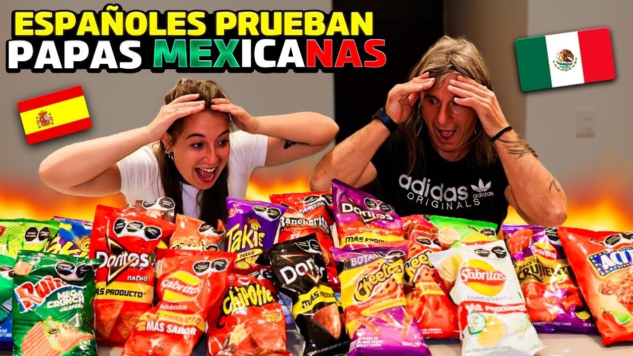 🇪🇸 PAPÁ ESPAÑOL PRUEBA PAPAS MEXICANAS POR PRIMERA VEZ Y SU REACCIÓN FUE ÉPICA 🇲🇽🔥 **pican!!**