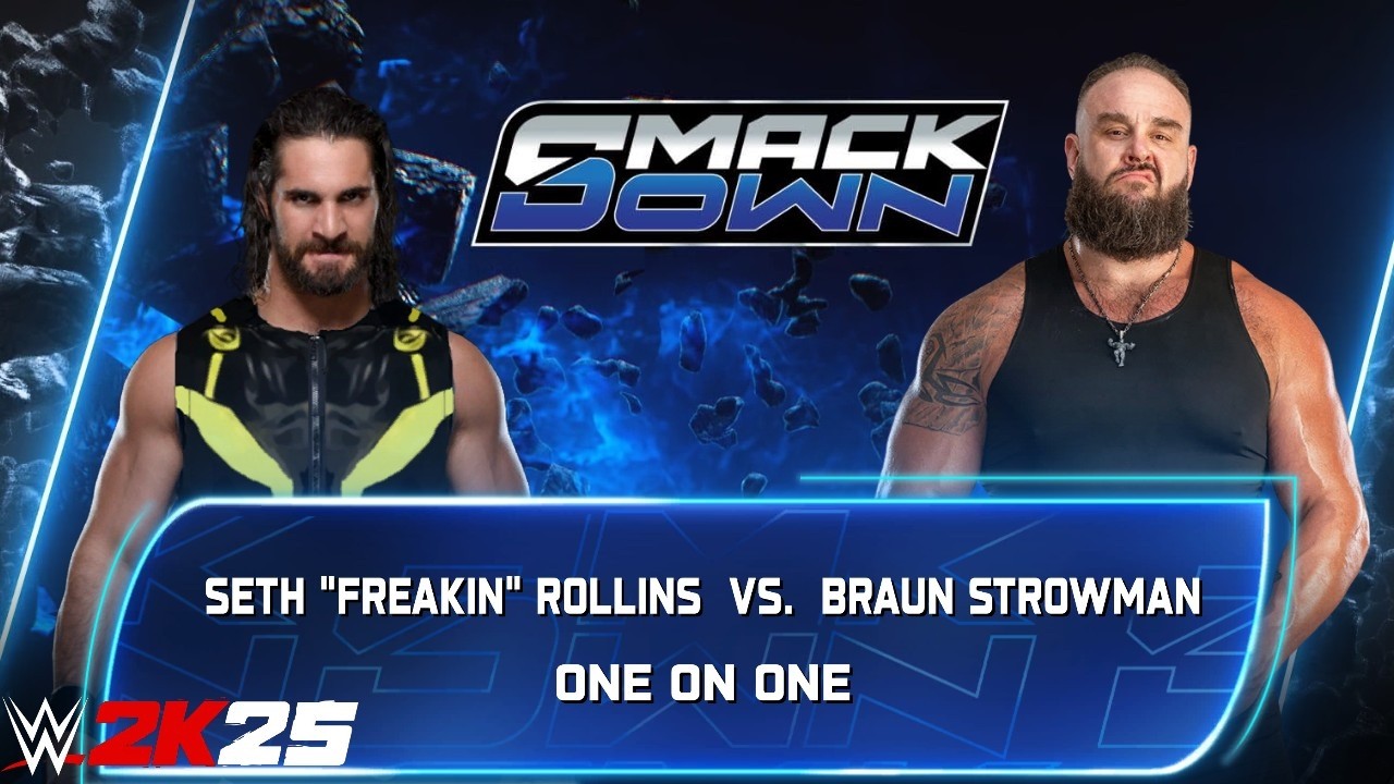Full Match - Seth Rollins vs Braun Strowman: Single Match at Smackdown | WWE 2k25