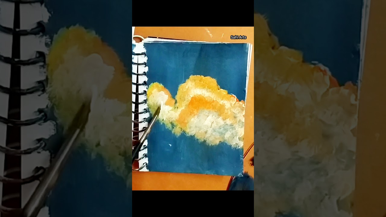Easy Acrylic painting | moonscape #shorts #youtubeshorts