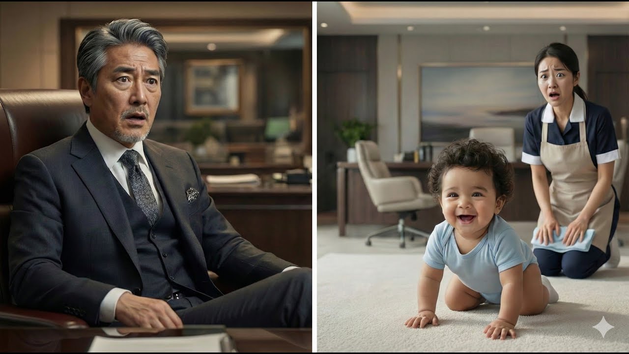 A Cleaner’s Baby Accidentally Crawled Into a Korean Billionaire’s Office — What He Did Next.......