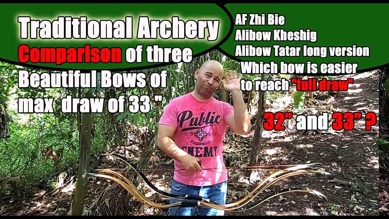 #traditionalarchery Comparison of three bows max draw 33