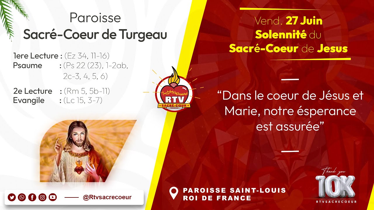 Vendredi 27 Juin 2025, Solennité du Sacré-Coeur de Jésus, Messe de 8h am (Turgeau)