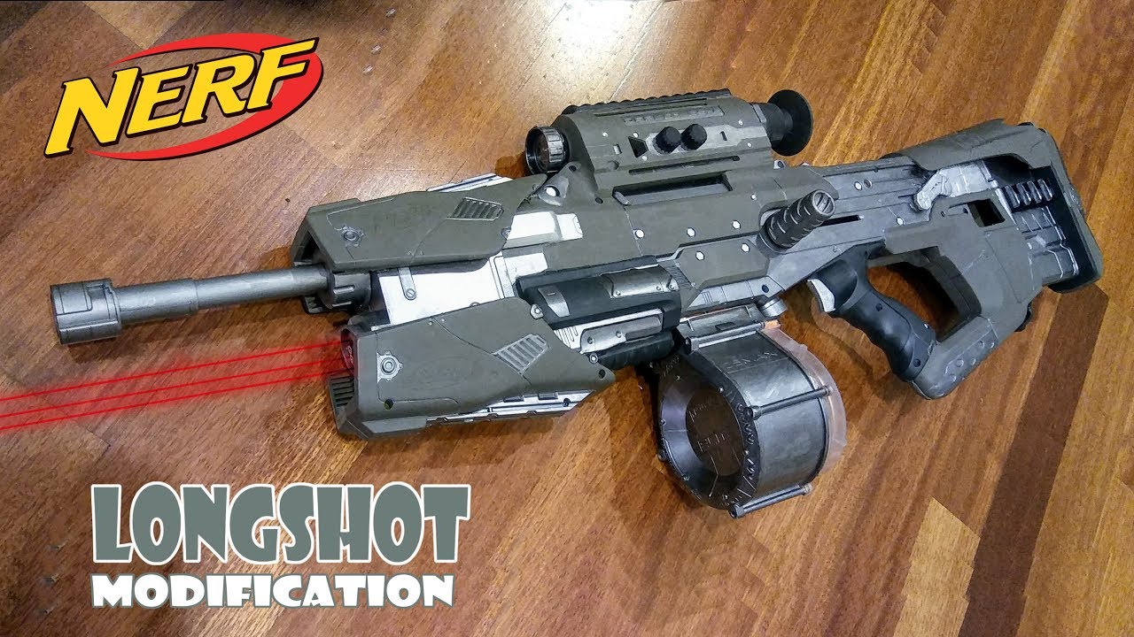 NERF LONGSHOT MOD w/ awesome laser pointer