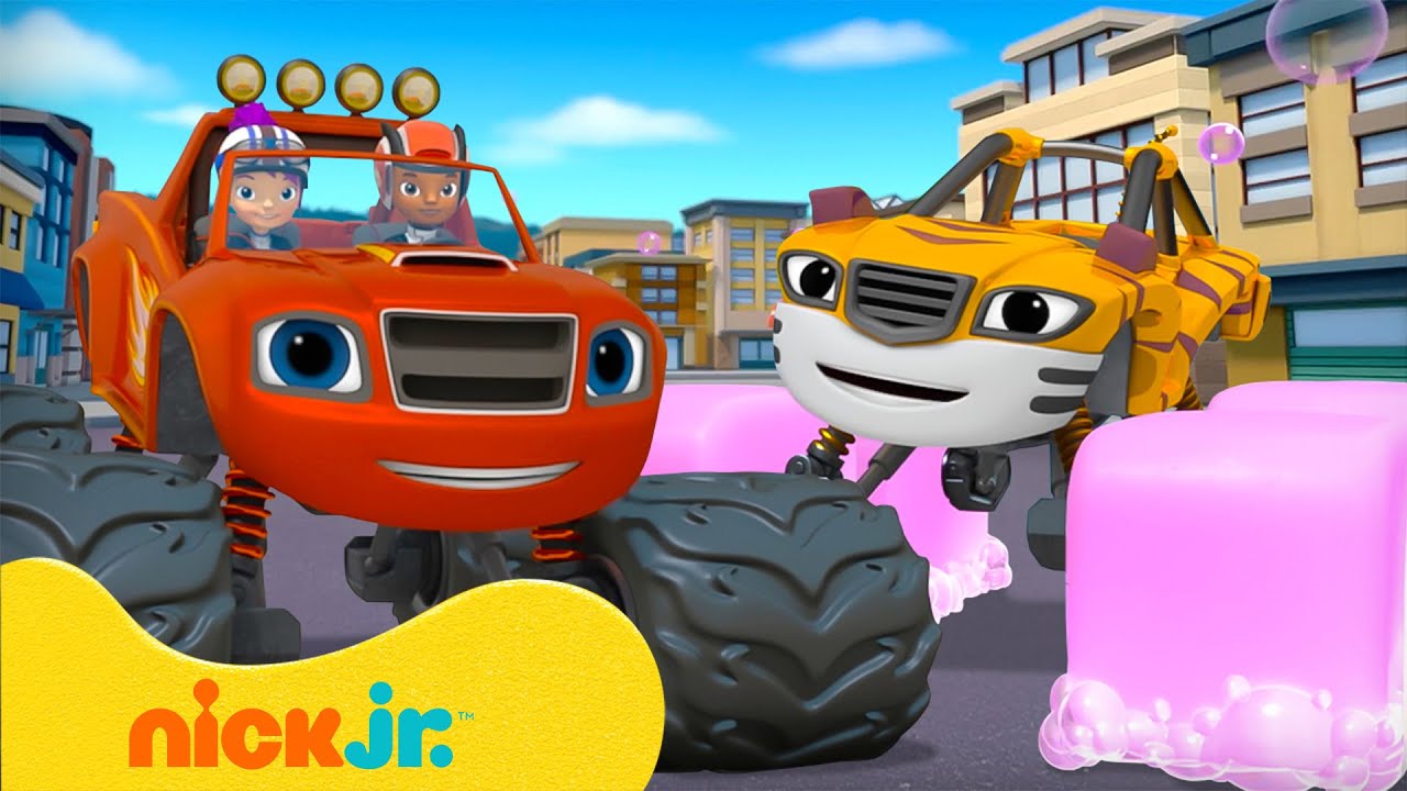 Blaze and the Monster Machines | O Resgate Mais DIVERTIDO dos Pneus de Blaze! 🛞🐰🎈🧼 | Nick Jr.