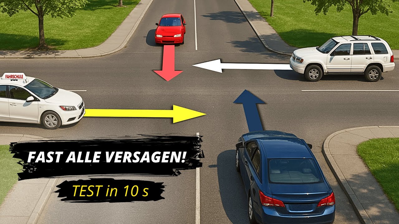 Welches Fahrzeug darf die Kreuzung zuerst &uuml;berqueren? StVO Regeln