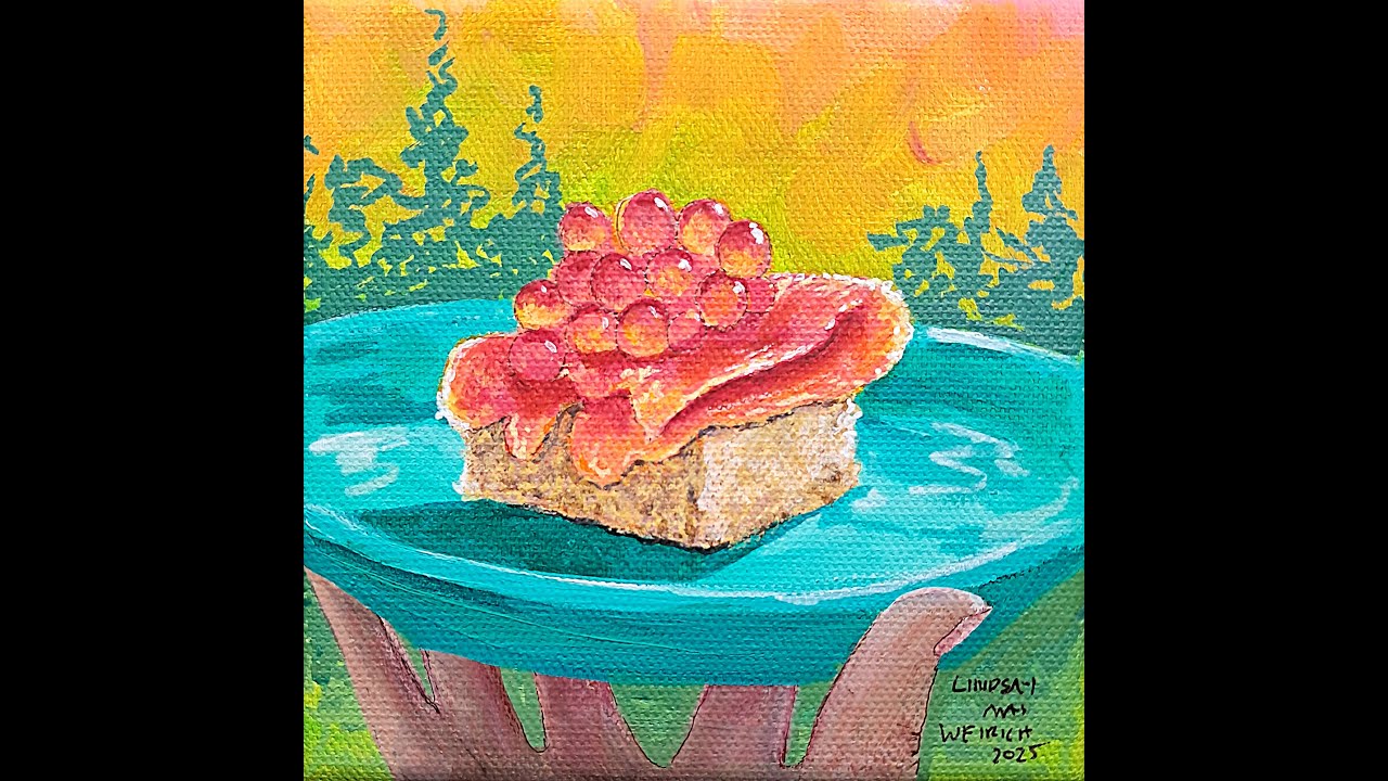 #foodpaintchallenge // Salmon Toast in Acrylics