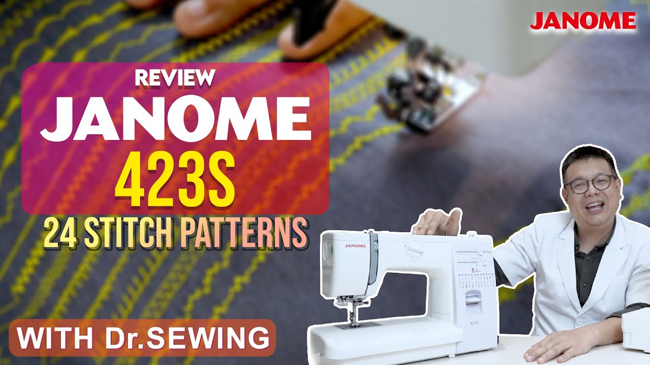 DOKTER SEWING Review Fitur JANOME 423S 24 Pola Jahitan   Mesin Jahit Portable Sewing