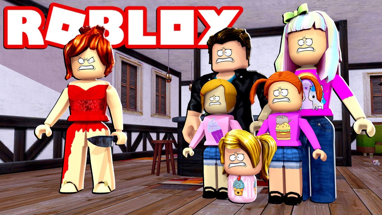 Happy Roblox Family | Survive The Red Dress Girl!