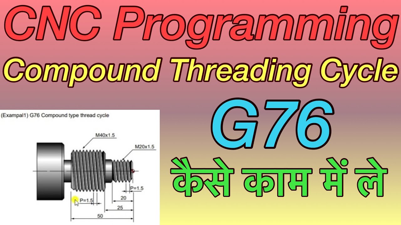 CNC PROGRAMMING- COMPOUND THREADING CYCLE G76 USE. COMPOUND THREADING CYCLE G76 KAISE USE ME LE.