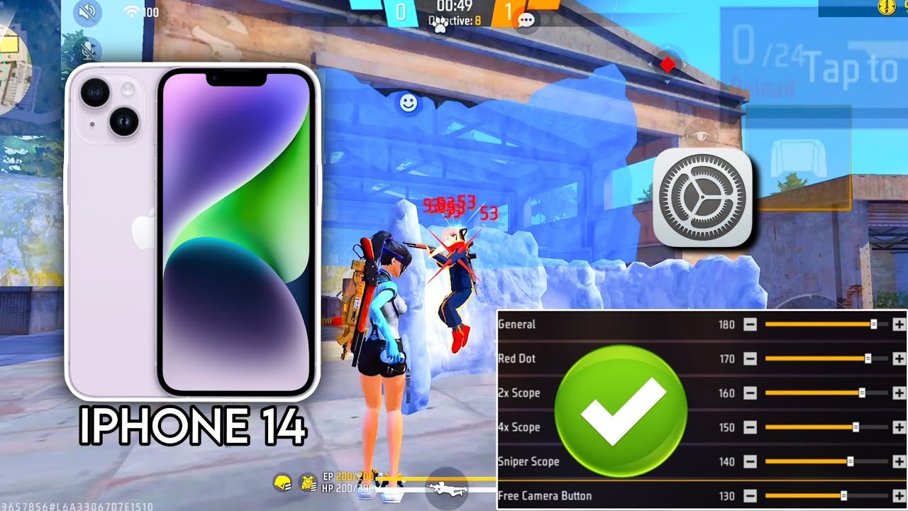 iPhone 14 free fire sensitivity setting ⚙️ | iPhone 14 free fire headshot setting ⚙️