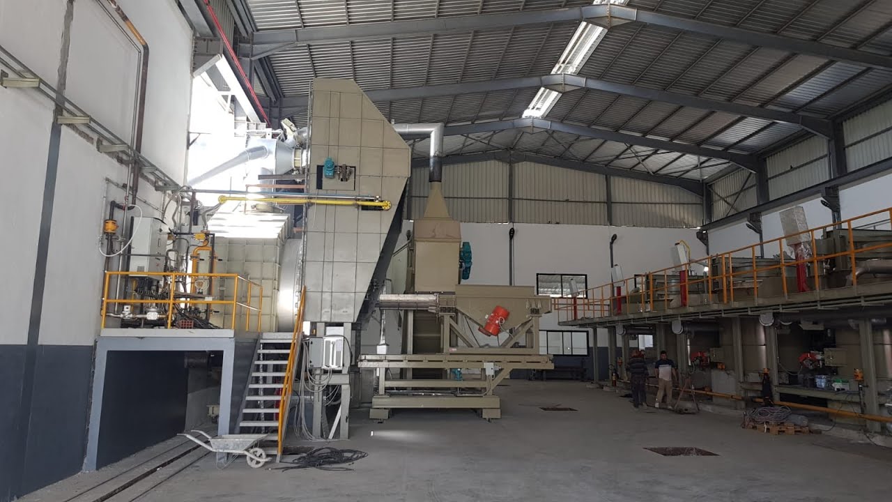 4 m3 lead rotary furnace in operation