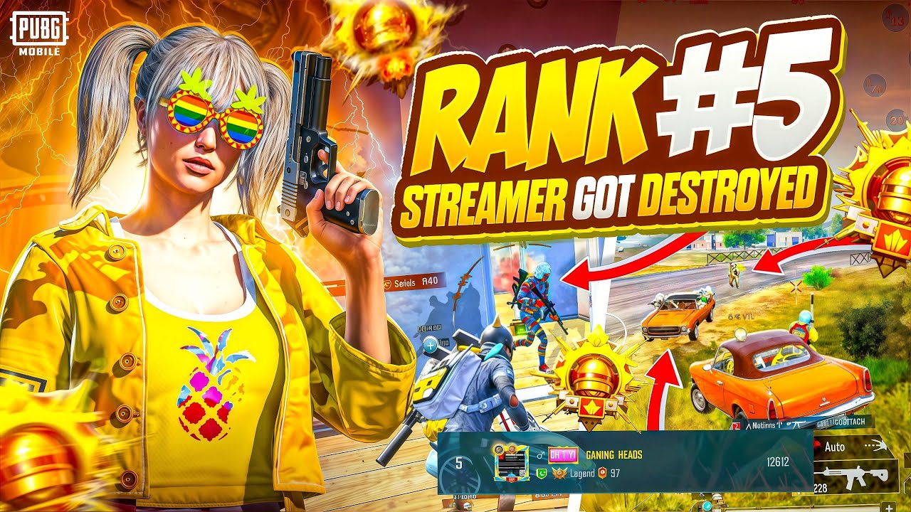 Rank #5 Ultimate Royal Streamer Got 1v4’d in Moving Car Fight☠️🔥| Pubg Mobile 
