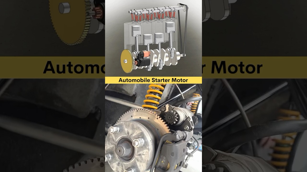 Automobile Engine Starter Motor - How it&rsquo;s work? 😉✅ #cadcam #automobile #engineering #carlover #3d